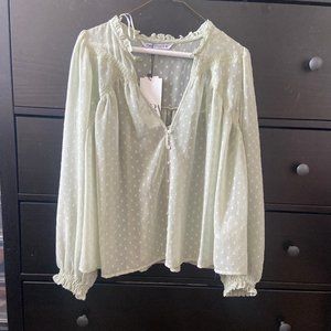 Zara - Sheer green blouse - M